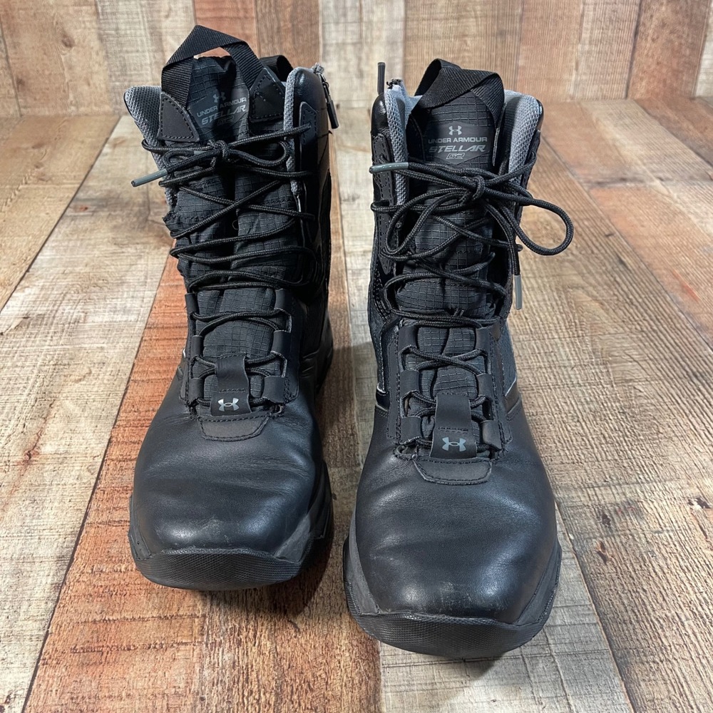 Under Armour Stellar G2 Tactical Boots Men's 8.5 Black Side Zip 3024949-001